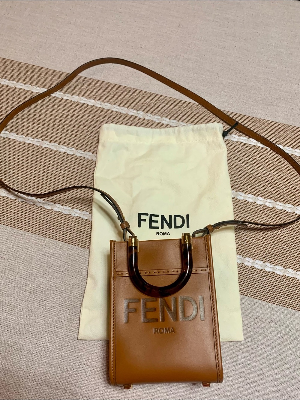 Fendi Tan Leather Top-Handle Mini Bag with Gold Hardware
